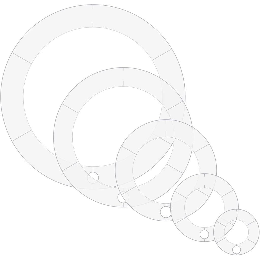 JJUNW 6 Peças de Moldes Circulares, Moldes de Quilting em Acrílico, Régua Circular para Padrões de Quilting, Estênceis d