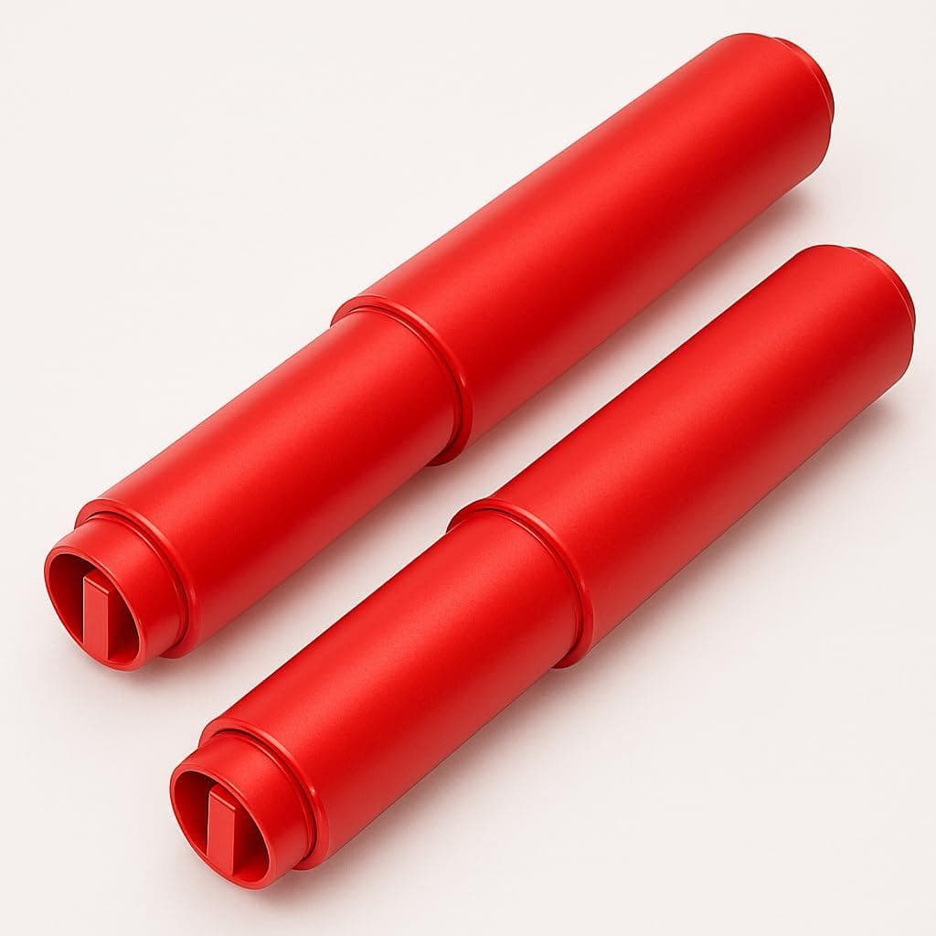 TuoxinEM 2 Peças de Substituição Universal para Rolo de Papel Higiênico com Mola de Plástico, Cromado (Vermelho)