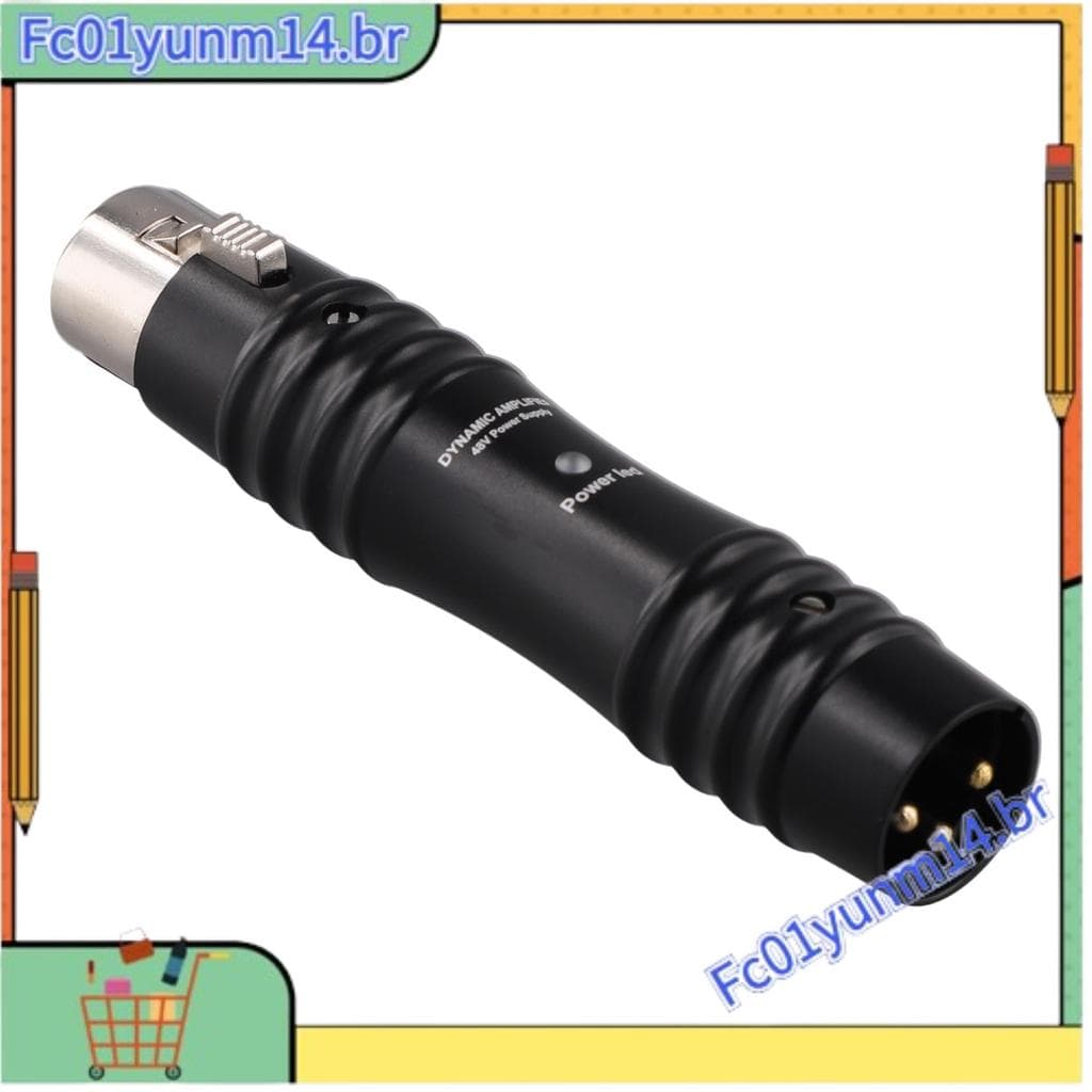 Mini Pré-Amplificador De Microfone Dinâmico 48V Ativador De Canal Único Aumenta A Omnidirectividade Para