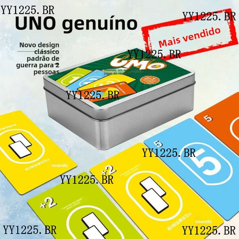 [Jogo 42] UNO UNO UNO Cart茫o Caixa de Ferro Genu铆no Cart茫o Adulto Casual Jogo de Tabuleiro Multiplayer Jogo de Cartas UN