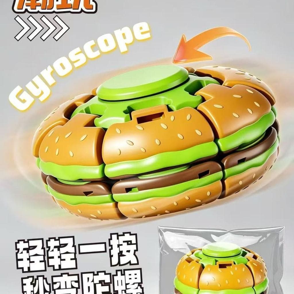 Hambúrguer Giroscópio Bola Brinquedo Fidget Girando Slide Grânulo Quebra-Cabeça Alívio Do Estresse De Mão