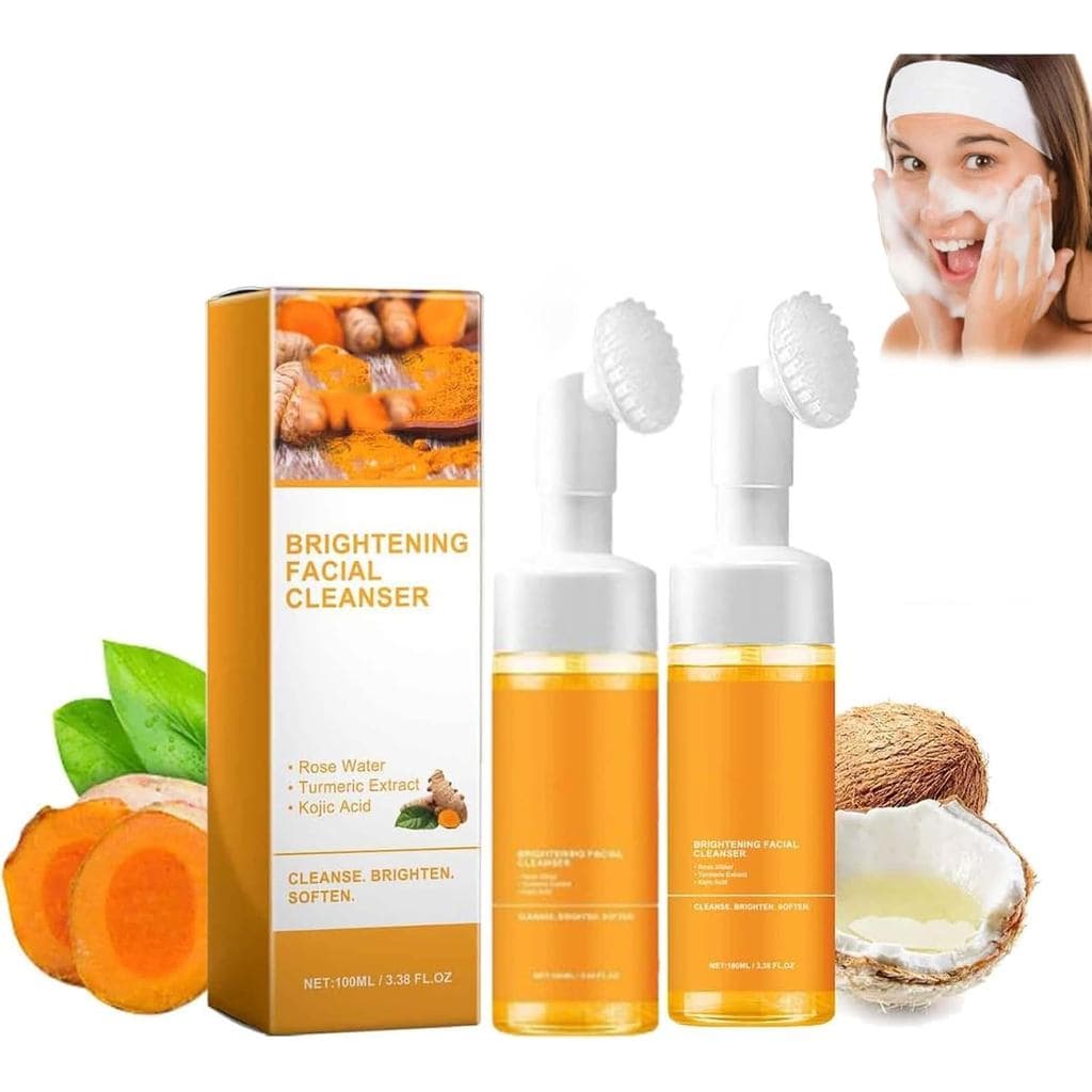 Explcior Gevona Pure Glow Cleanser, Limpador Facial de Cúrcuma, Sabonete Facial de Cúrcuma com Escova, Limpador Hidratan