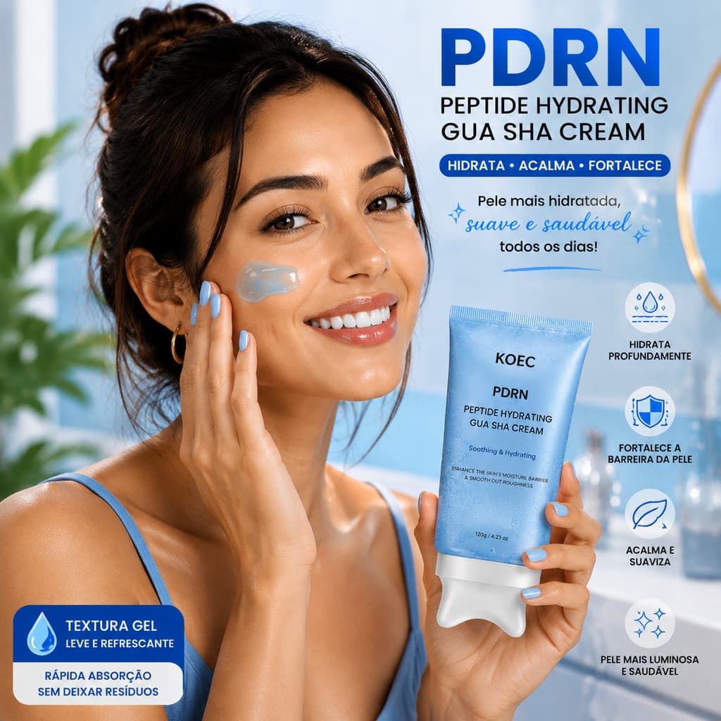 Gel Hidratante de Polipeptídeo PDRN com Efeito Gua Sha para Rosto e Pescoço