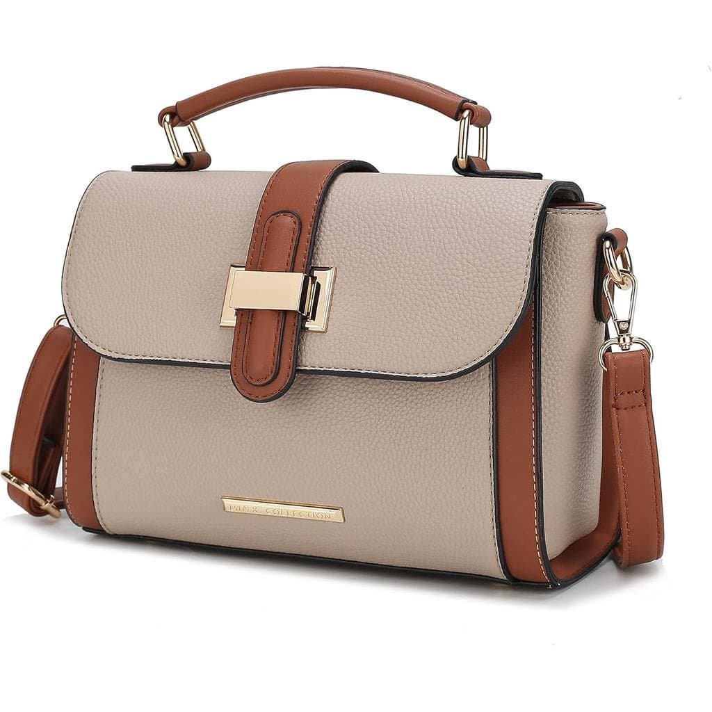 Bolsa Satchel MKF Collection para Mulheres - Bolsa de Ombro em Couro Vegano com Alça Superior, Bolsa Transversal da Mia
