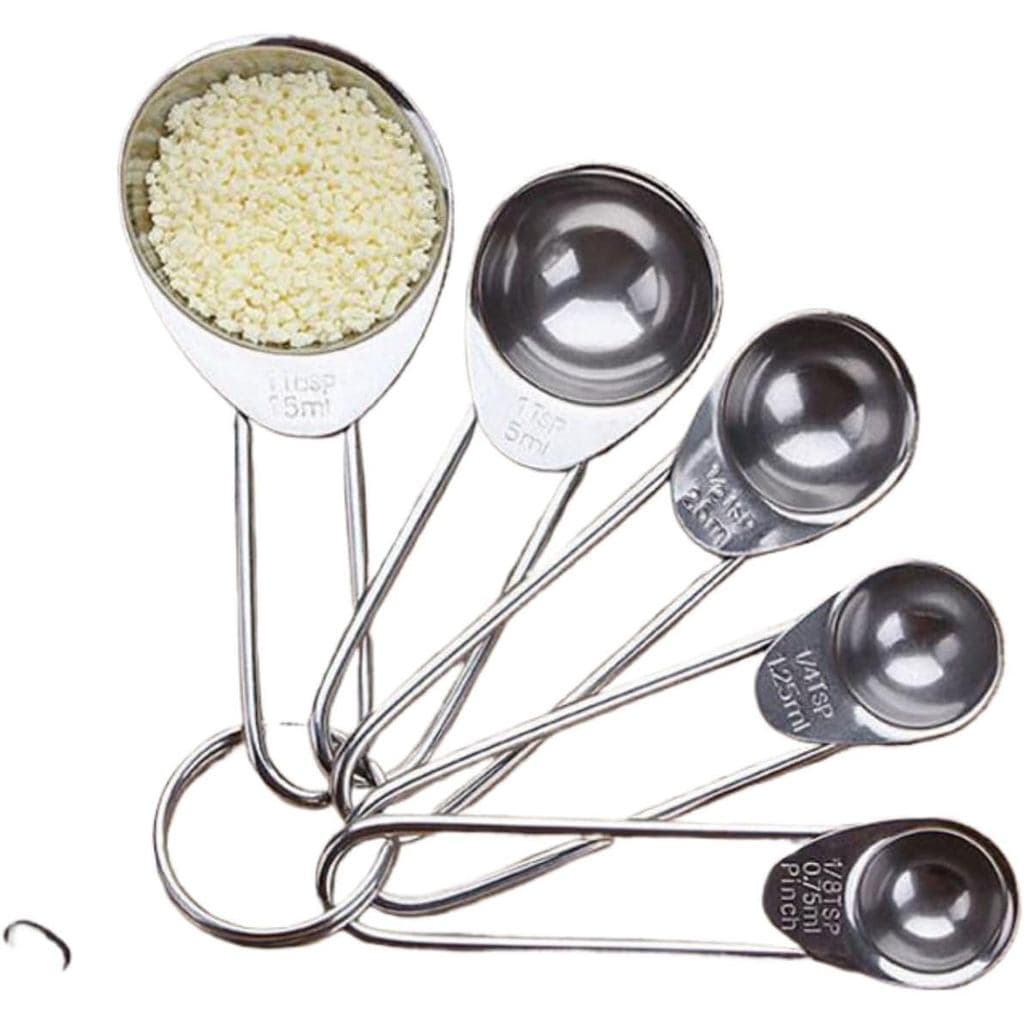 Conjunto de 5 colheres medidoras de aço inoxidável, utensílios de cozinha para confeitaria, colher medidora de café com