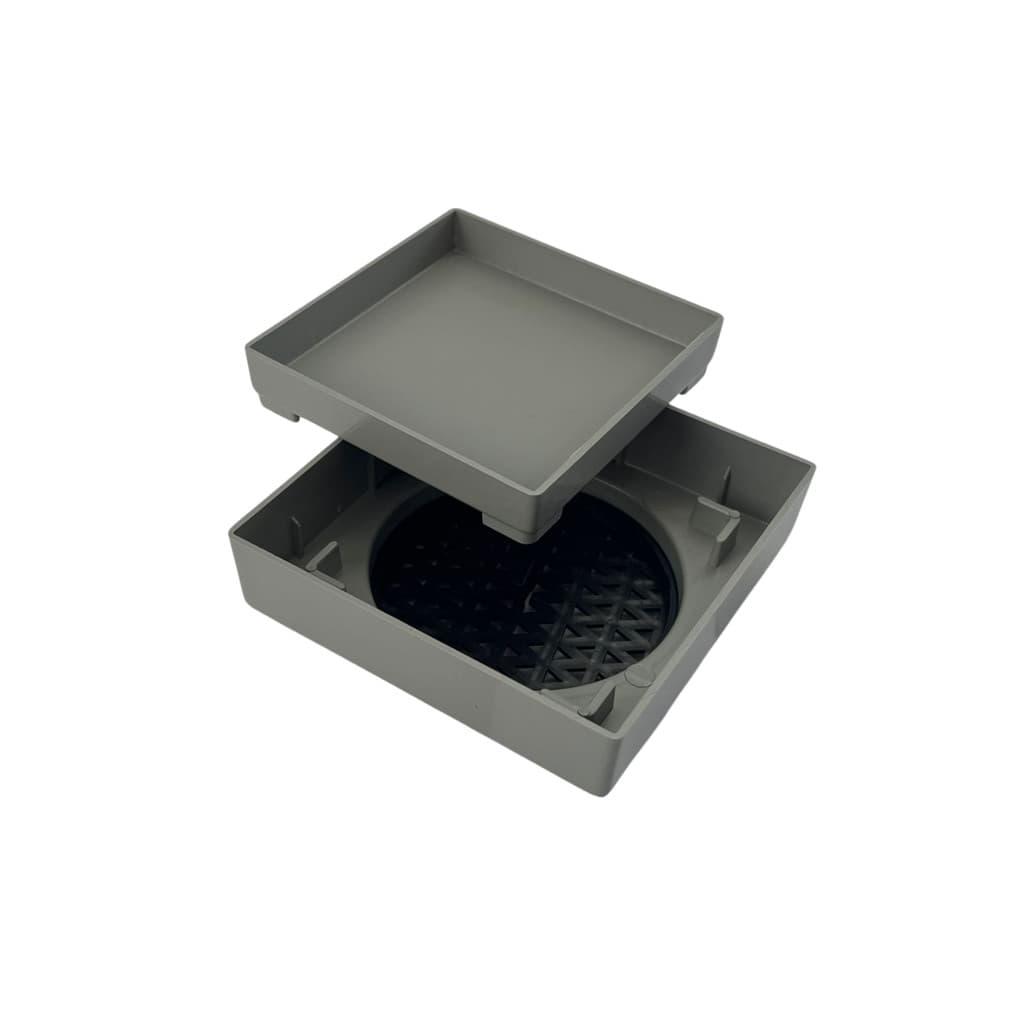 RALO INVISIVEL OCULTO 10x10cm 6 CORES EM ABS PARA PISO CINZA