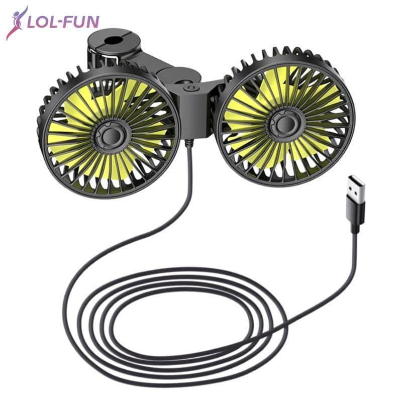 [Brcolaxi1] Ventilador De Assento De Veículo De Duas Cabeças Mini Resfriamento Portátil Ar Condicionado Para Viagens Car
