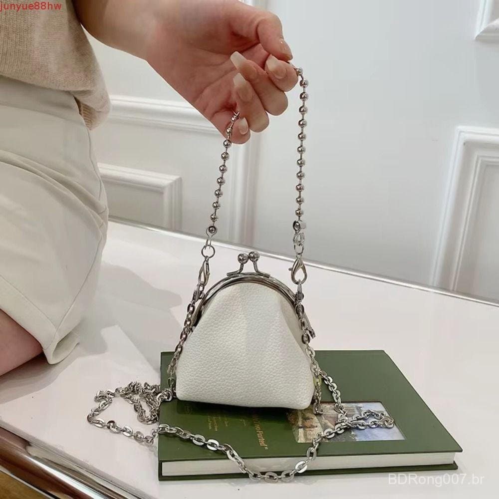 JUNYUE Caixa Bolsa De Ombro , Corrente De Couro Pu Crossbody Com Metal , Pequena Mini Batom