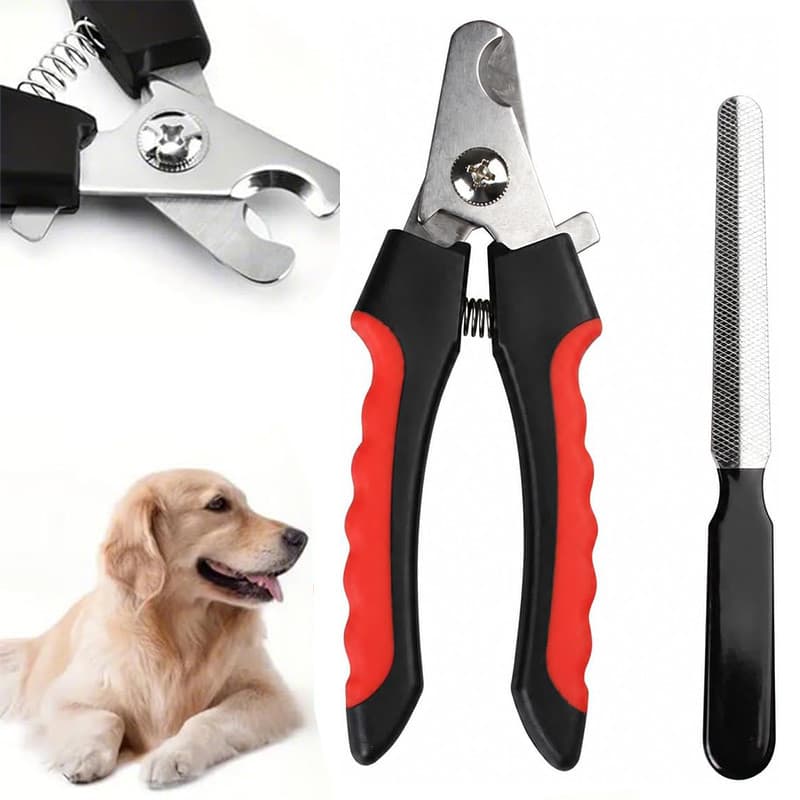 Alicate De Unha Para Pets Em Aço Inoxidável Kit Com Tesoura Lixa Banho Tosa Cães Gatos