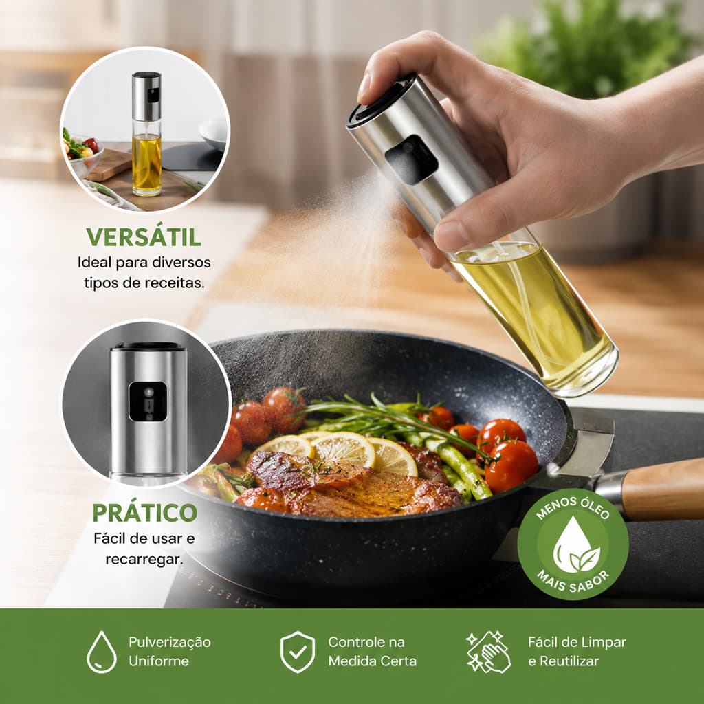 Kit 4 Spray Pulverizador Vidro Borrifador Azeite Vinagre Essenciais De Cozinha - Envio Já