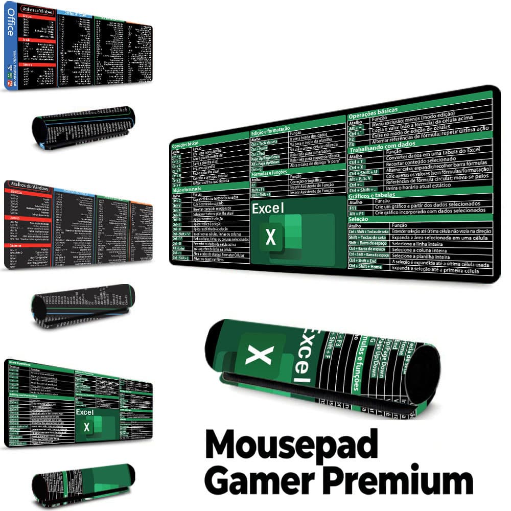 Grande Excel Teclas De Atalho Tapete De Mesa Mousepad , Teclado De Escritório Mouse Pad Com Folha De Dicas 30 * 80CM