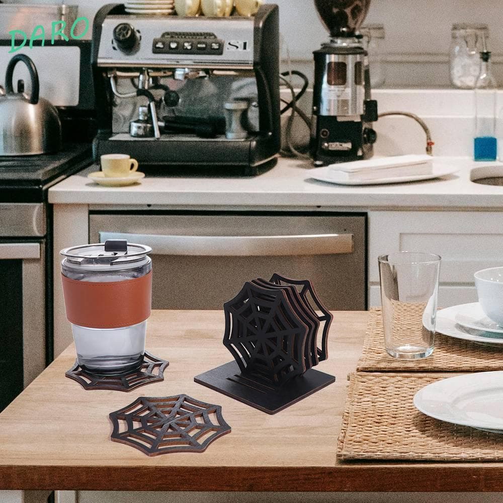 Tapetes De Halloween DARO , Porta-Copos De Aranha Vazados , Práticos E Duráveis Para Mesa Assustadores