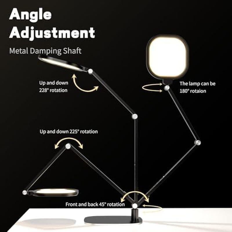 Lâmpada De Mesa LED Para Home Office , Design Suave Com Borda-Estilo Moderno | Luz Difusa Que Cuida Dos Olhos , Profissi