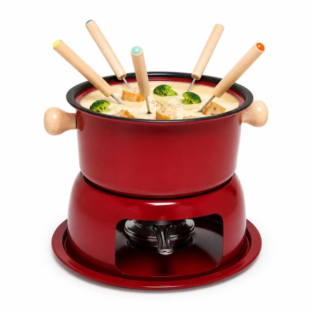 Kit Aparelho Fondue Com 12 peças Para Queijo Carne Chocolate