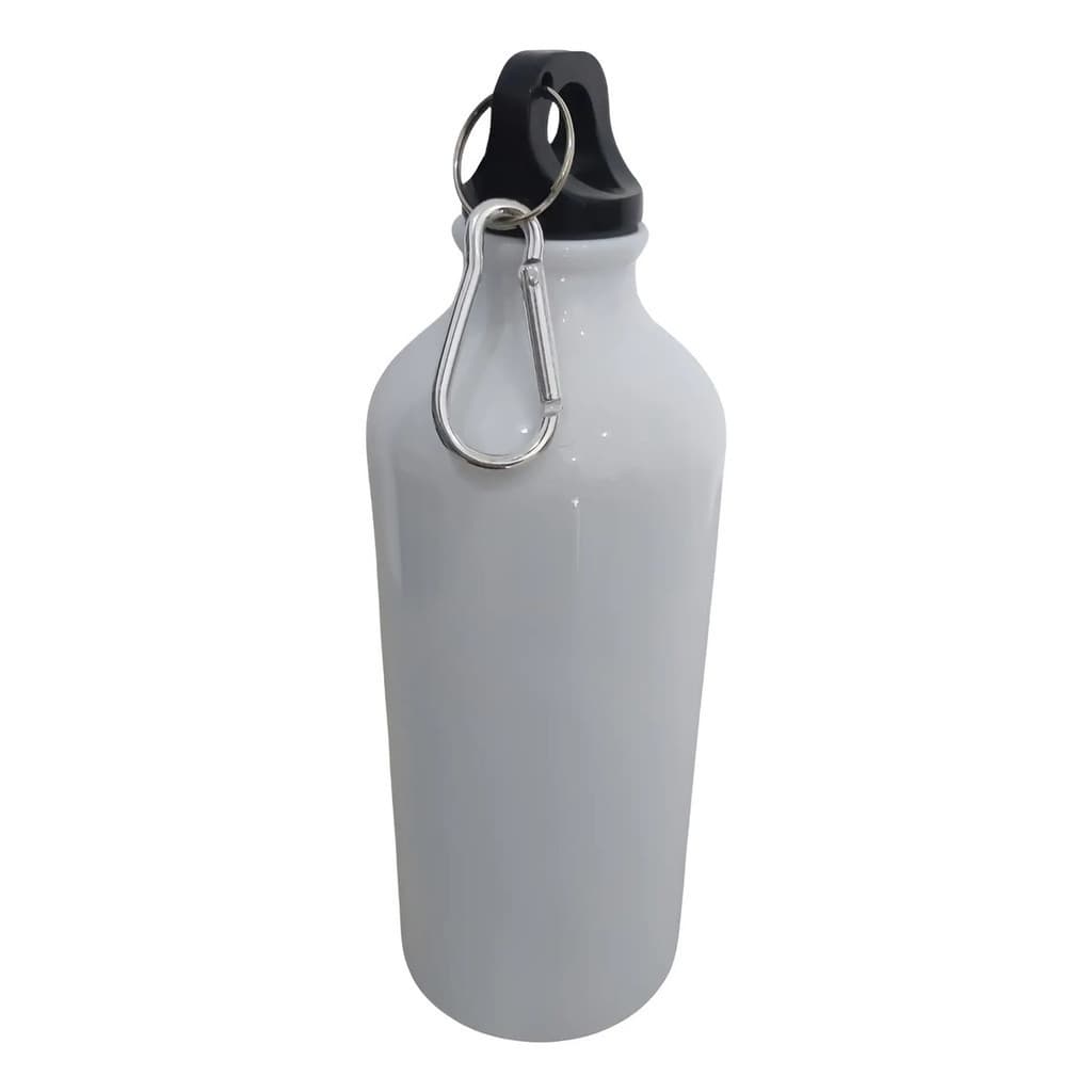 Squeeze P/ Sublimação  Alumínio Mosquetão Branco 600ml