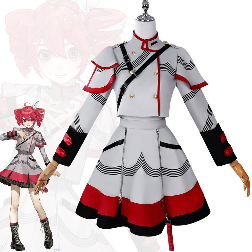 Fantasia de Cosplay da Ídolo Virtual Kasane Teto, Traje de Cosplay Feminino de Anime, Uniforme de Halloween, Sapatos JK,