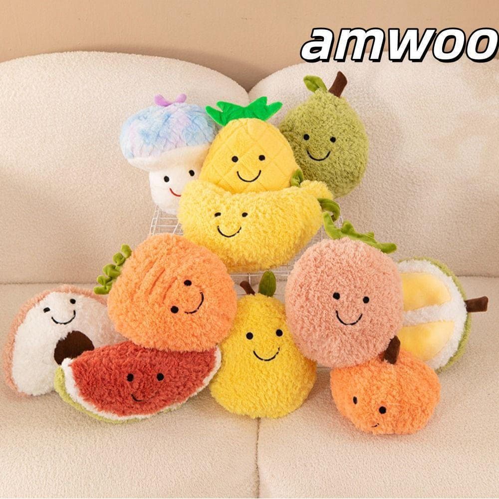 Brinquedo De Pelúcia Vegetal AMWOO , Multicolorido De Melancia , Abóbora , Limão , Frutas Recheadas De Desenho Animado