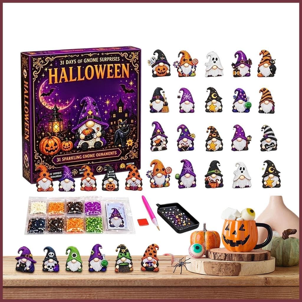Calendário De Halloween Advento 31 Dias Gnome Mosaico Arte DIY Conjunto Miçangas Contagem Regressiva Para Escritório Em