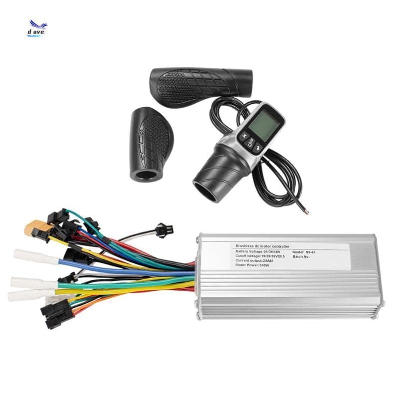 Controlador De Bicicleta Elétrica Sem Escova 500W 25A Com Display LCD Compatível 24V 36V 48V Motores Scooter Ebike Acess