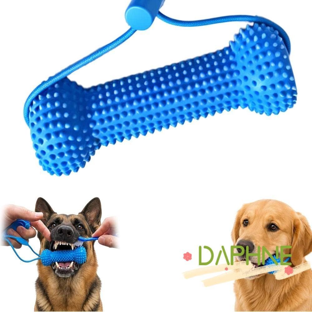 Suporte Canino De Dupla Ação DAPHNE , PVC Com Escova De Dentes De Silicone Para Cães Mastiga Brinquedo , Evita Cárie Den