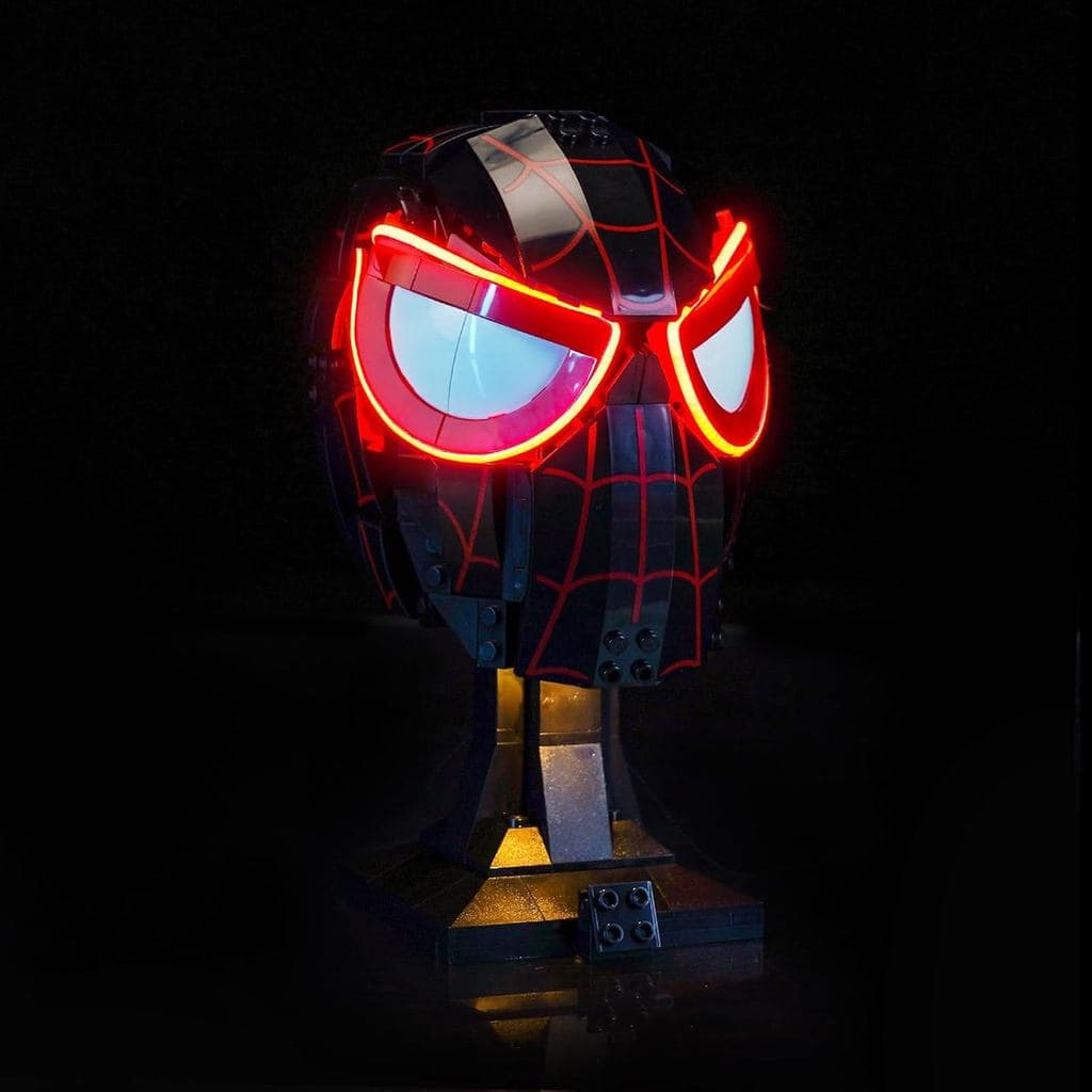 BrickBling LED Light Compatible with Lego Miles Morales' Mask 76329, Creative Lighting Compatible with Lego Mask- Not Co