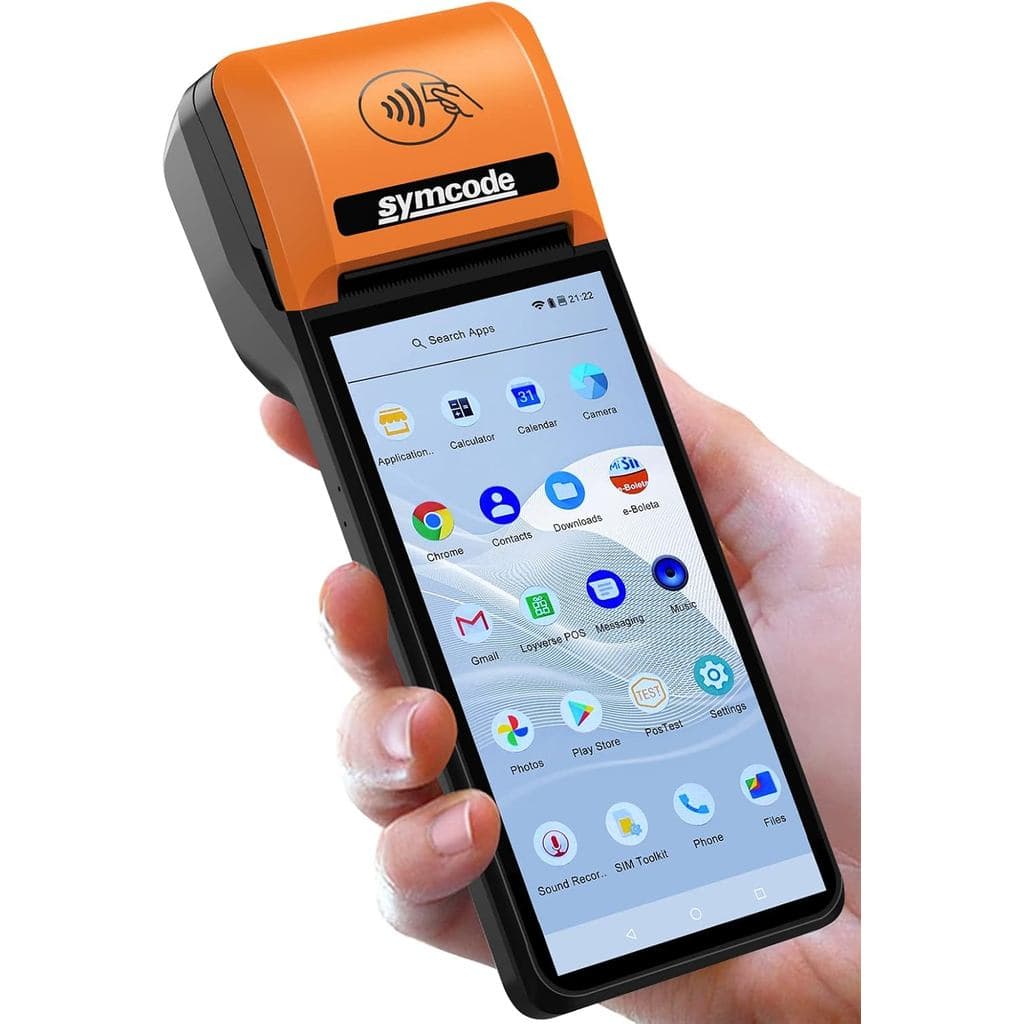 symcode Nova Impressora Térmica de Recibos POS PDA 5.99" Alta Resolução e Tela Sensível ao Toque Clara Impressora PDA Po