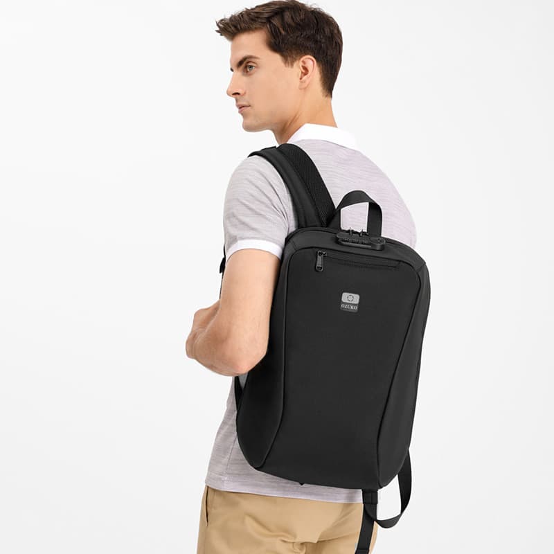 Ozuko novo estilo mochila de negócios Commuter moda estudante saco escolar Casual à prova dwaterproof água computador mo