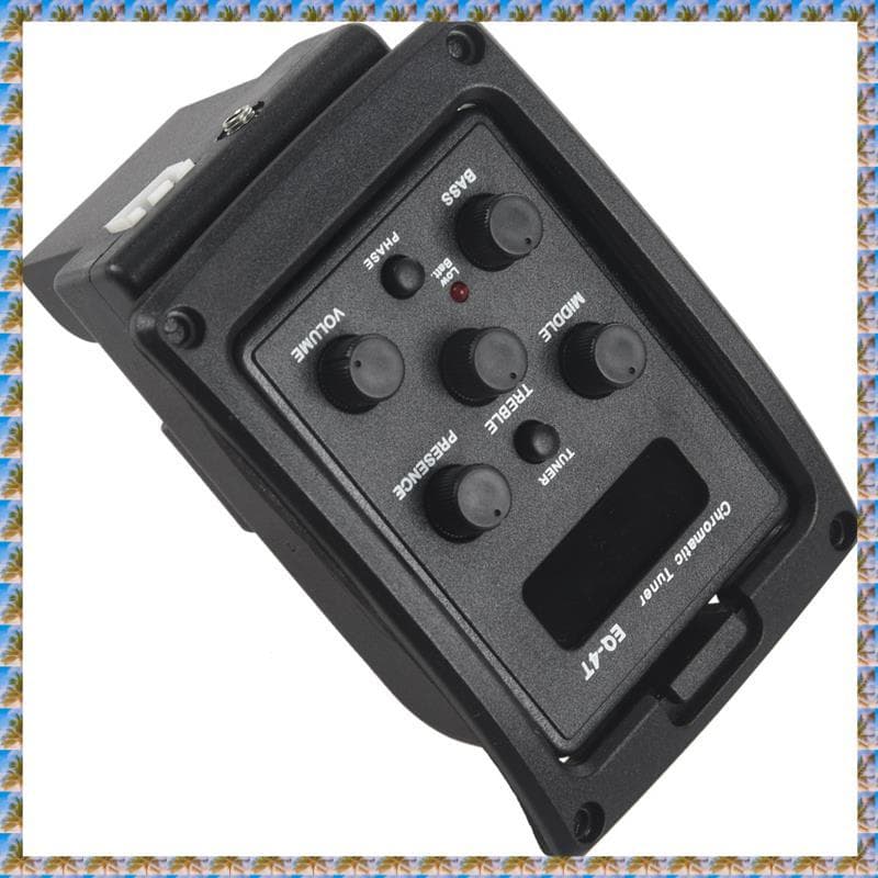 (Oqev) EQ-4T Pré-Amplificador De Captador De 4 Bandas Com Afinador Para Guitarra Acústica Sintonizador LCD E De Elétrica