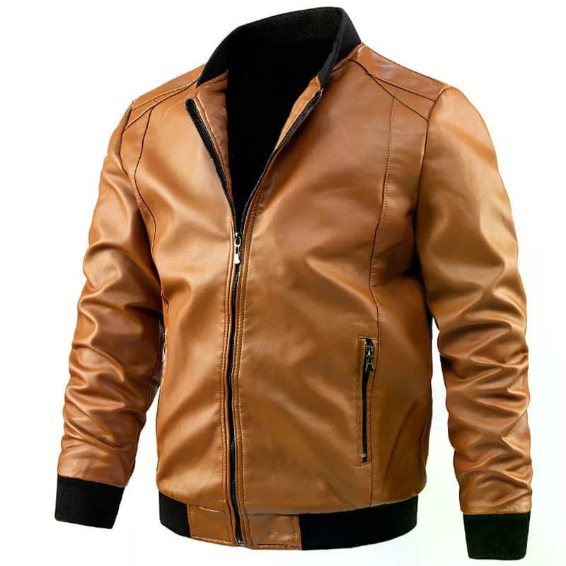 Jaqueta Masculina De Couro PU 8XL Para Motocicleta , Outono Inverno , Quente , Casaco De Motociclista , Roupas Casuais ,