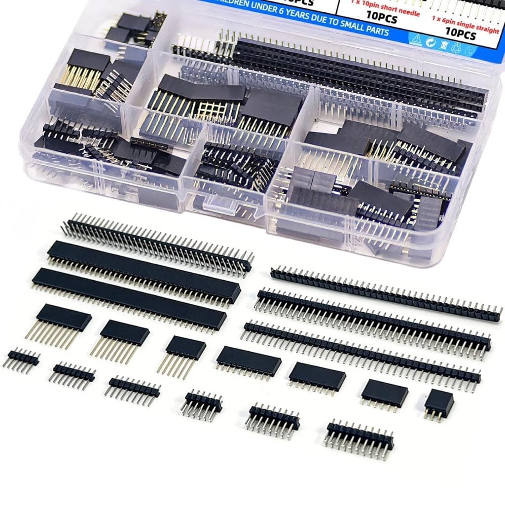 Kit de Conectores de Pinos Macho e Fêmea de 2,54mm com 138 Peças, 3/6/8/10/40 Pinos, Fila Única/Dupla, Empilhável, para