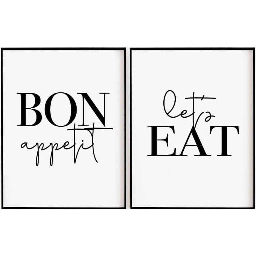 TSDTUO Bon Appetit Let's Eat - Impressão de Arte de Parede 8x10 Polegadas, Papel Branco Perolado, Sem Moldura Inclusa, I