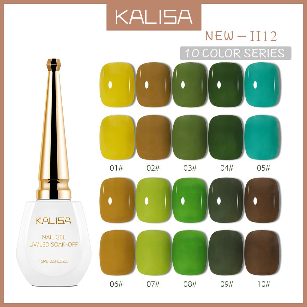 KALISA Unha Polonês Cola 2026 Novo Estilo Abacate Verde Esmalte Branqueador Conjunto de Dez Cores Loja de Manicure Dedic