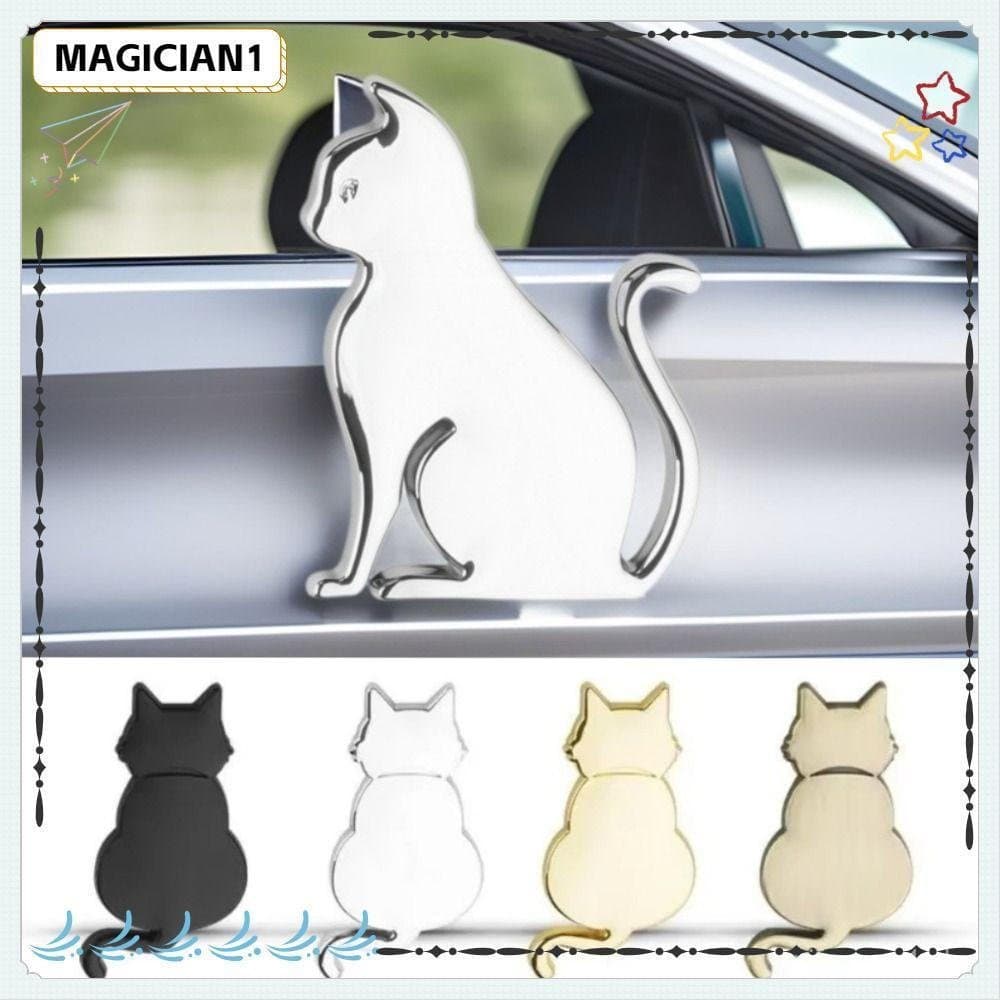 Logotipo de carro Magic Cat, adesivo metálico personalizado e fofo para decoração externa, vem com design.