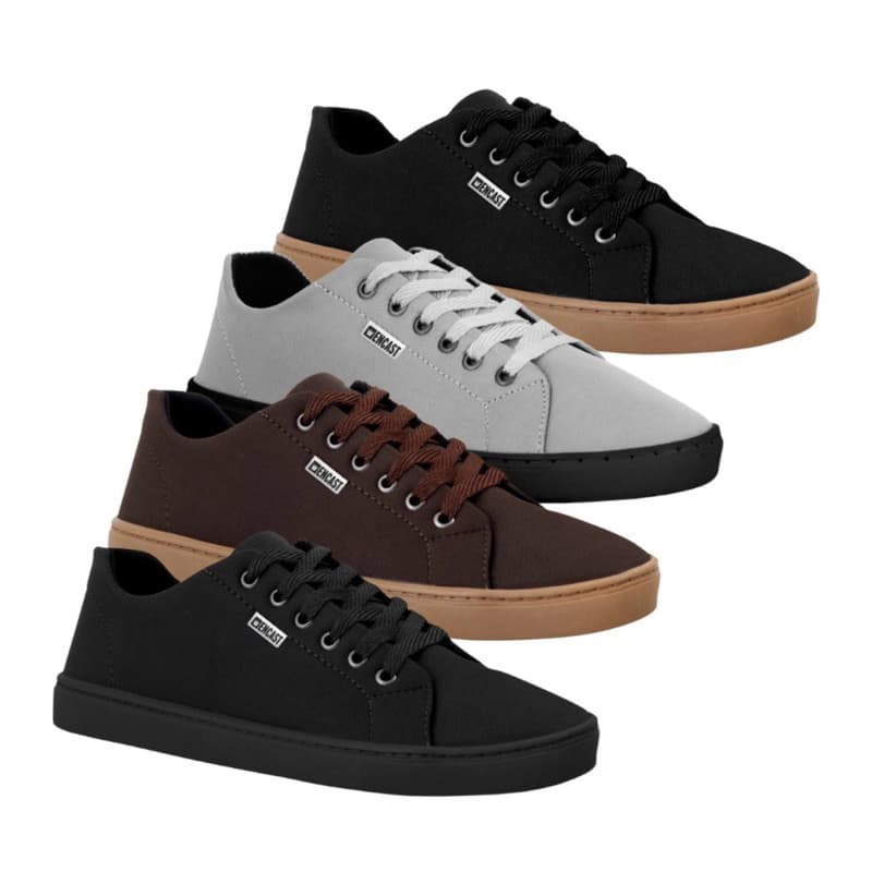 Kit 3 Pares Tênis Casual Masculino Sneakers Confortável Leve Caminhada Trabalho Dia a Dia Moda Urbana