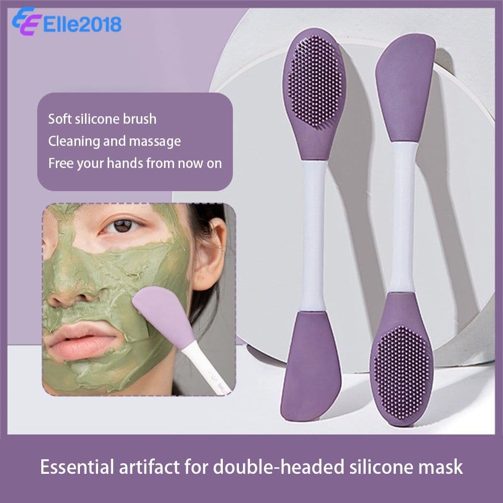 Escova de máscara com cabeça dupla, fácil de usar, ferramenta de limpeza facial, escova de massagem essencial para