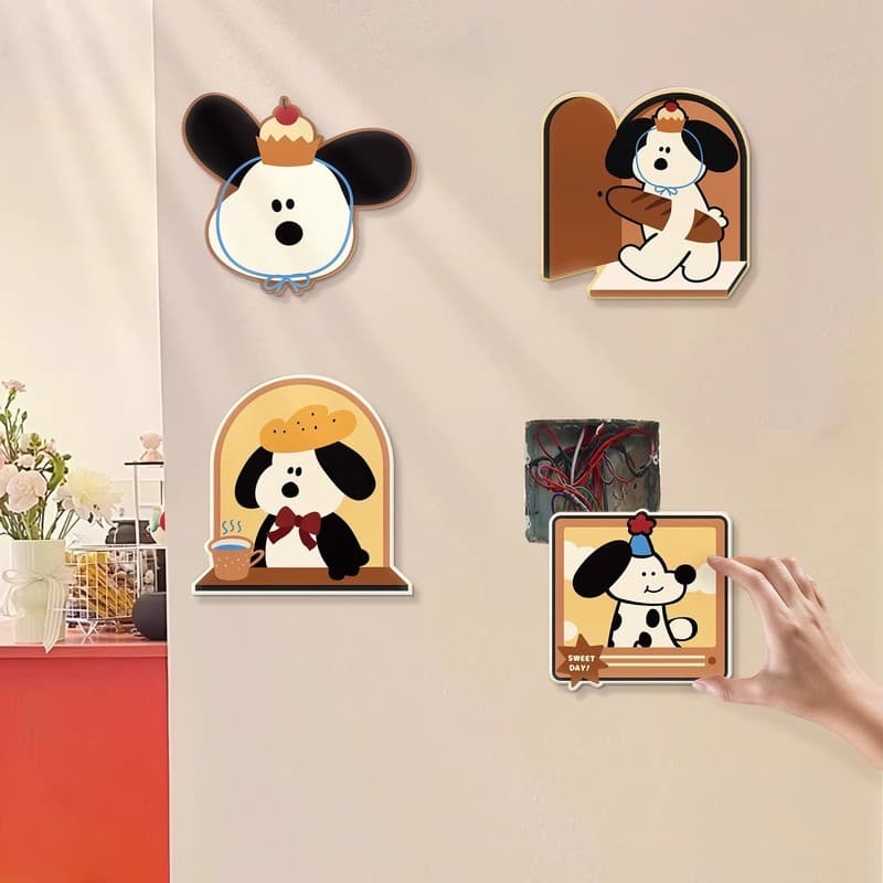 [Estoque pronto] Retro Puppy Switch Moldura protetora Interruptor criativo Adesivo de parede decorativo Tampa da moldura