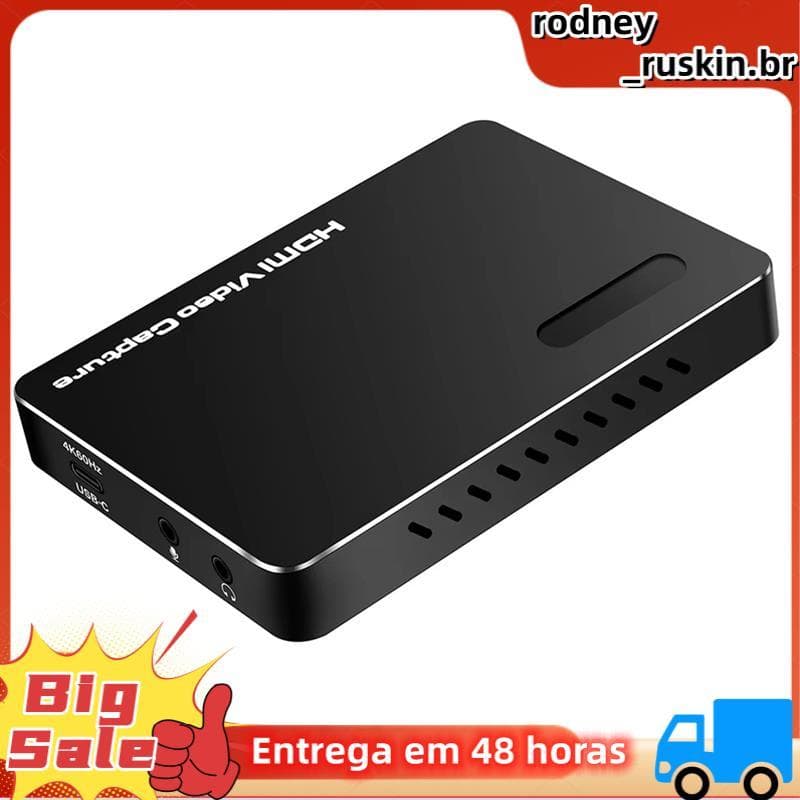 4K-Placa De Captura De Vídeo Compatível USB 3.2 4K60hz Baixa Latência Plug and Play Dispositivo De Gravação De Streaming
