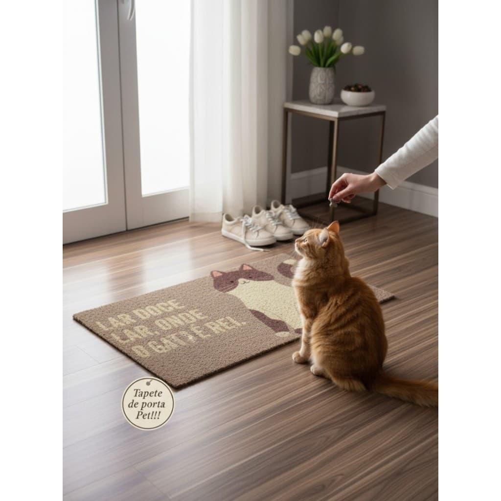 CAPACHO TAPETE DE ENTRADA PET BEM VINDO 40cm X 60cm MÃE DE PET