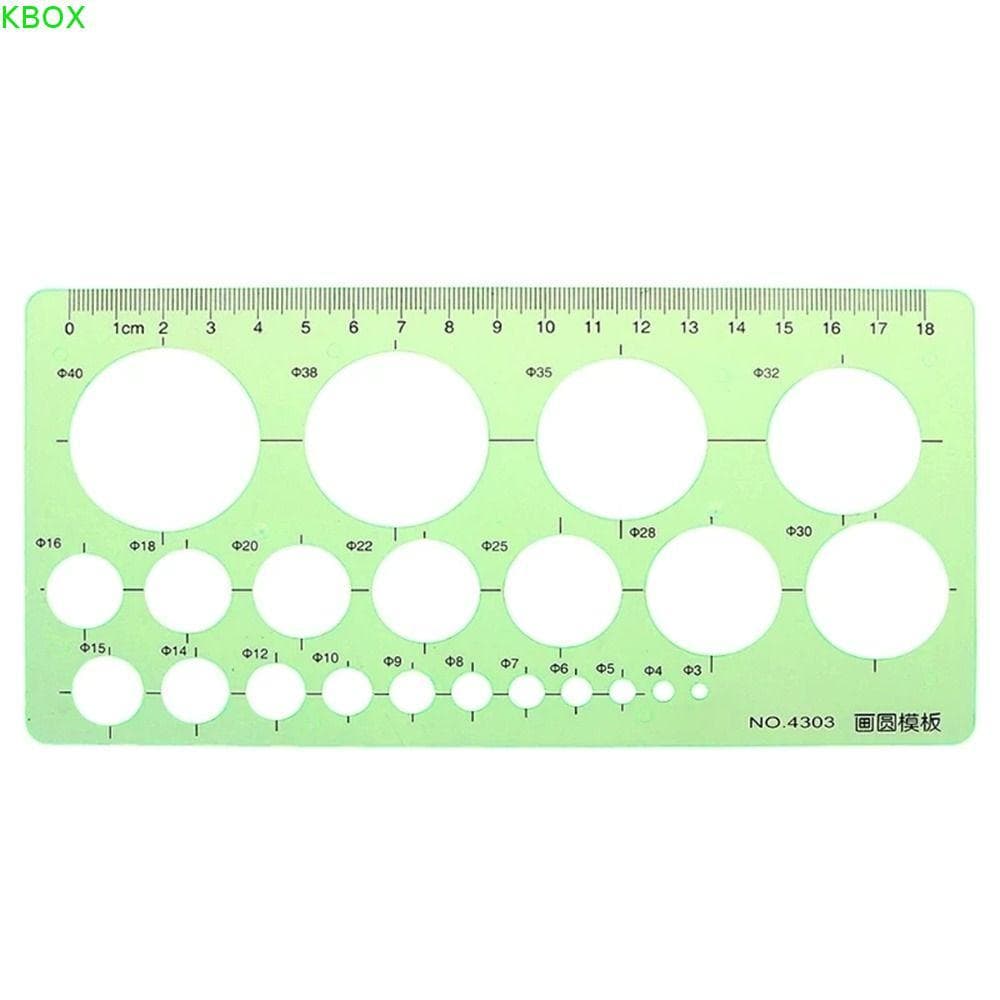 KBOX Régua De Desenho De Plástico Para Estudantes , Ferramenta De Medição , Círculos , Curva Verde Oval