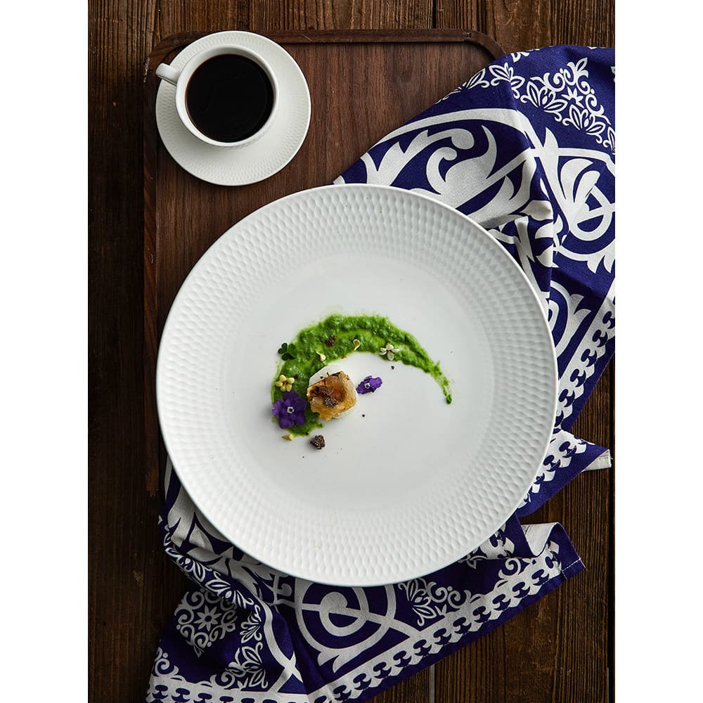 IMhouse bife prato de jantar prato doméstico High-End placa branca luz luxo talheres cerâmica placa plana prato de comid