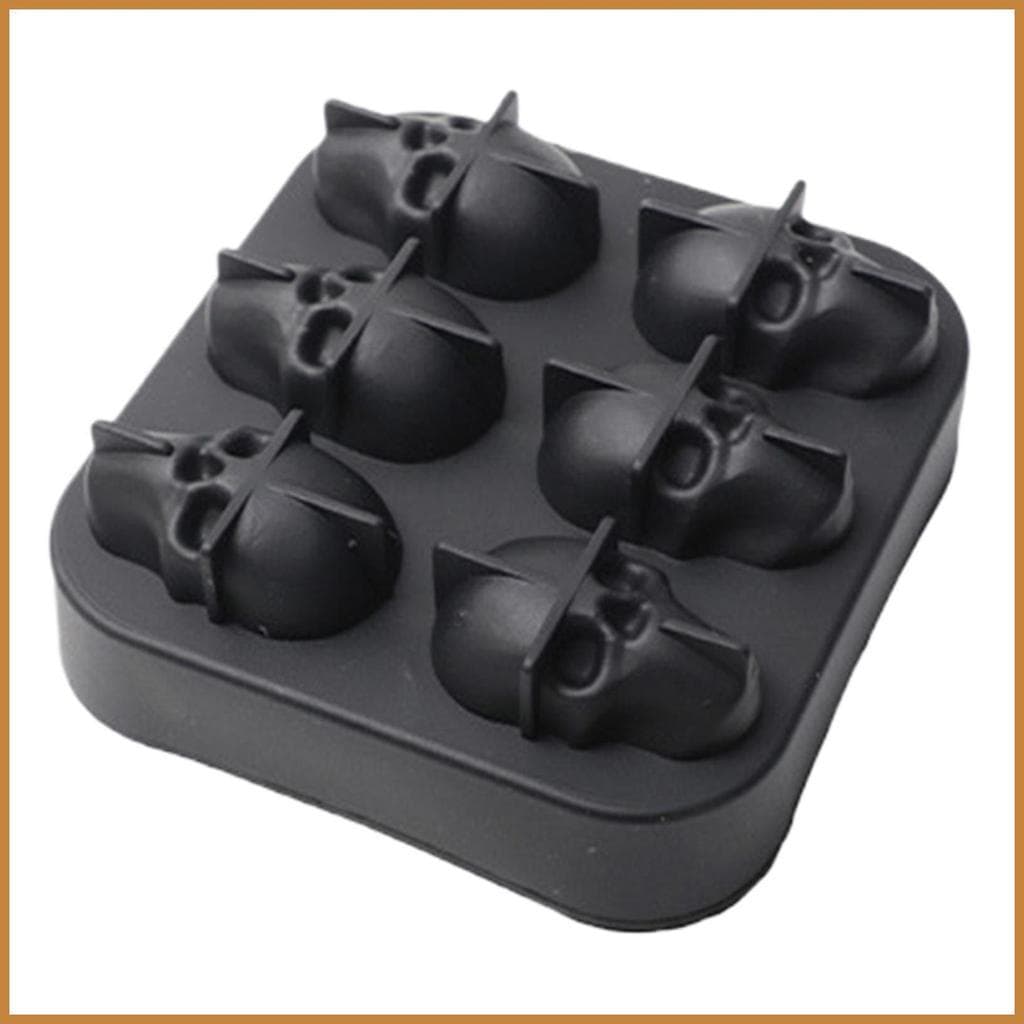 Forma para gelo, reutilizável, em formato de caveira, feita de silicone, adequada para coquetéis, café, água e outras be