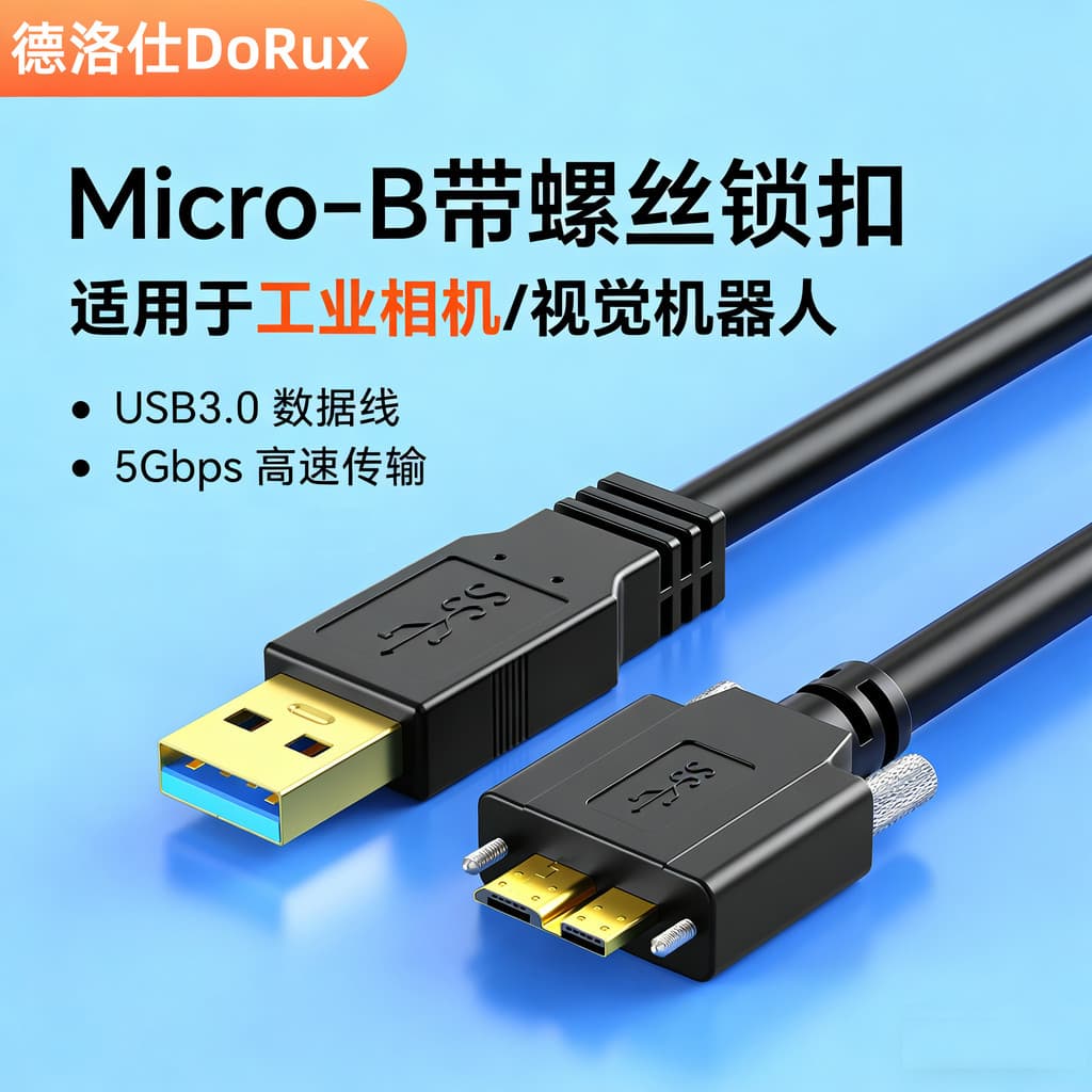 Cotovelo Cabo de dados para câmera Industrial USB3.0 Turn Micro B Cabo de disco rígido móvel Curva lateral de ângulo ret