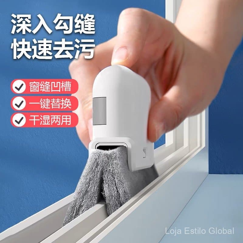 Escova multifuncional para limpeza de ranhuras de janelas para uso doméstico, ferramenta destacável para limpeza de ranh