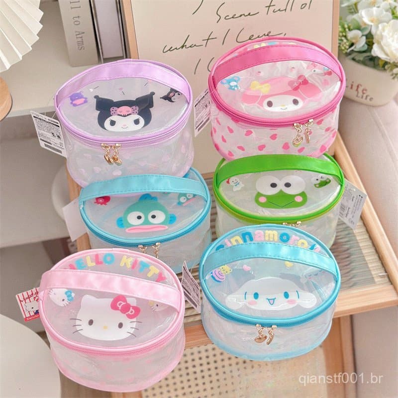 Bolsa Cosmética Kawaii Jelly – Organizador De Maquiagem Em PVC À Prova D'água Fofo (De Higiene Estilo Japonês Para Menin