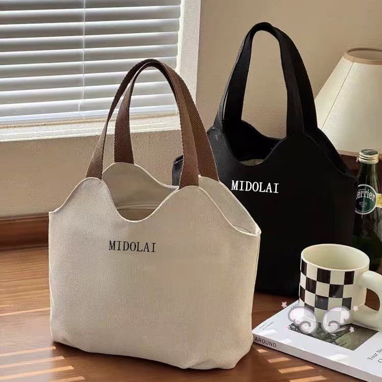 Bolsa Tote De Lona De Grande Capacidade – De Ombro Casual Moderna Para Mulheres E Estudantes