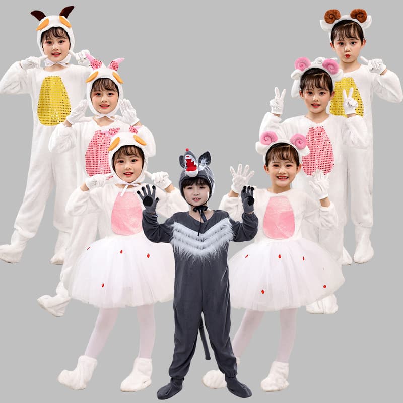 Novo estilo de fantasia de Animal infantil, fantasia de performance de cordeiro, lobo e cordeiro, fantasia de performanc