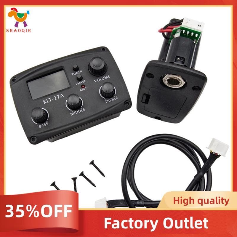 - Pré-Amplificador EQ De Guitarra Acústica 17A , Com Afinador De Procedimento Digital Equalizador De 3 Bandas Captador A