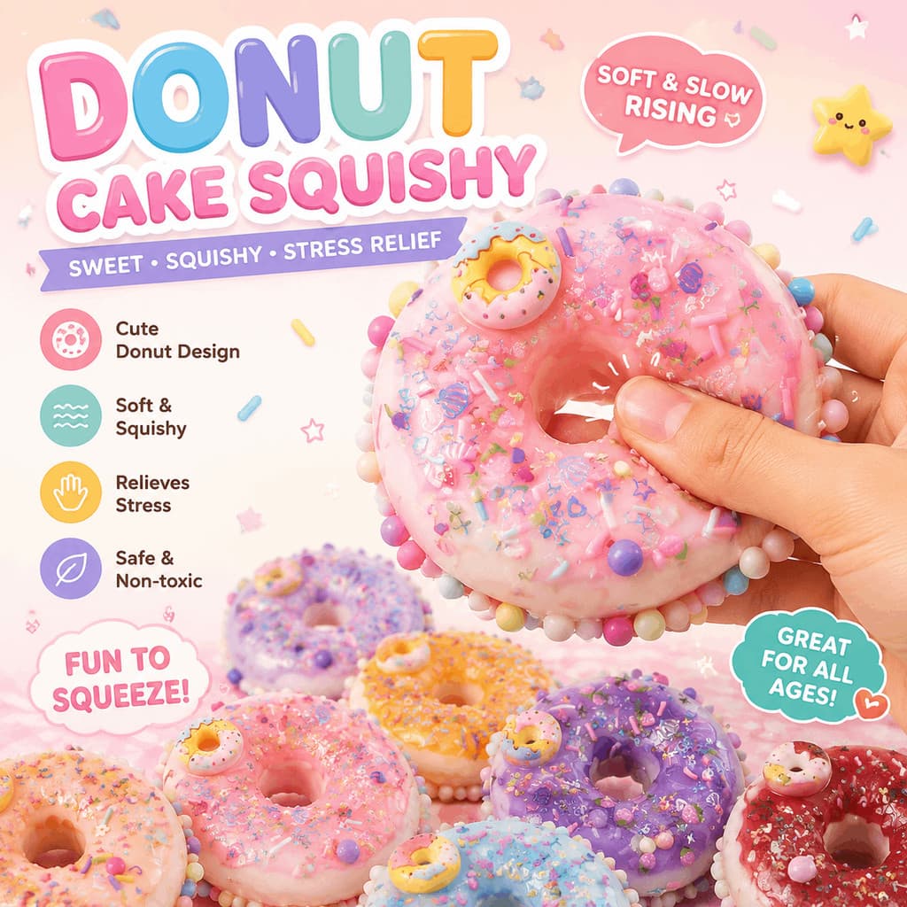 Bolo De Rosquinha Realista Brinquedo Mole Bonito Sobremesa Comida Recuperação Lenta Alívio Do Estresse Fidget