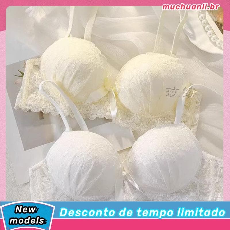 Roupa interior não magnética feminina pequena reunião de peito sem anel de aço suporte superior Anti-flacidez menina est