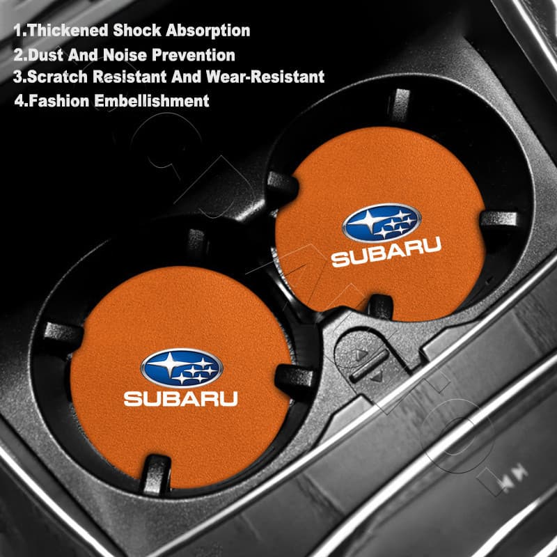 Subaru Fibra De Couro Suporte De Copo Do Carro Almofada De Redução De Ruído Tapete Para Crosstrek Forester XV Impreza WR